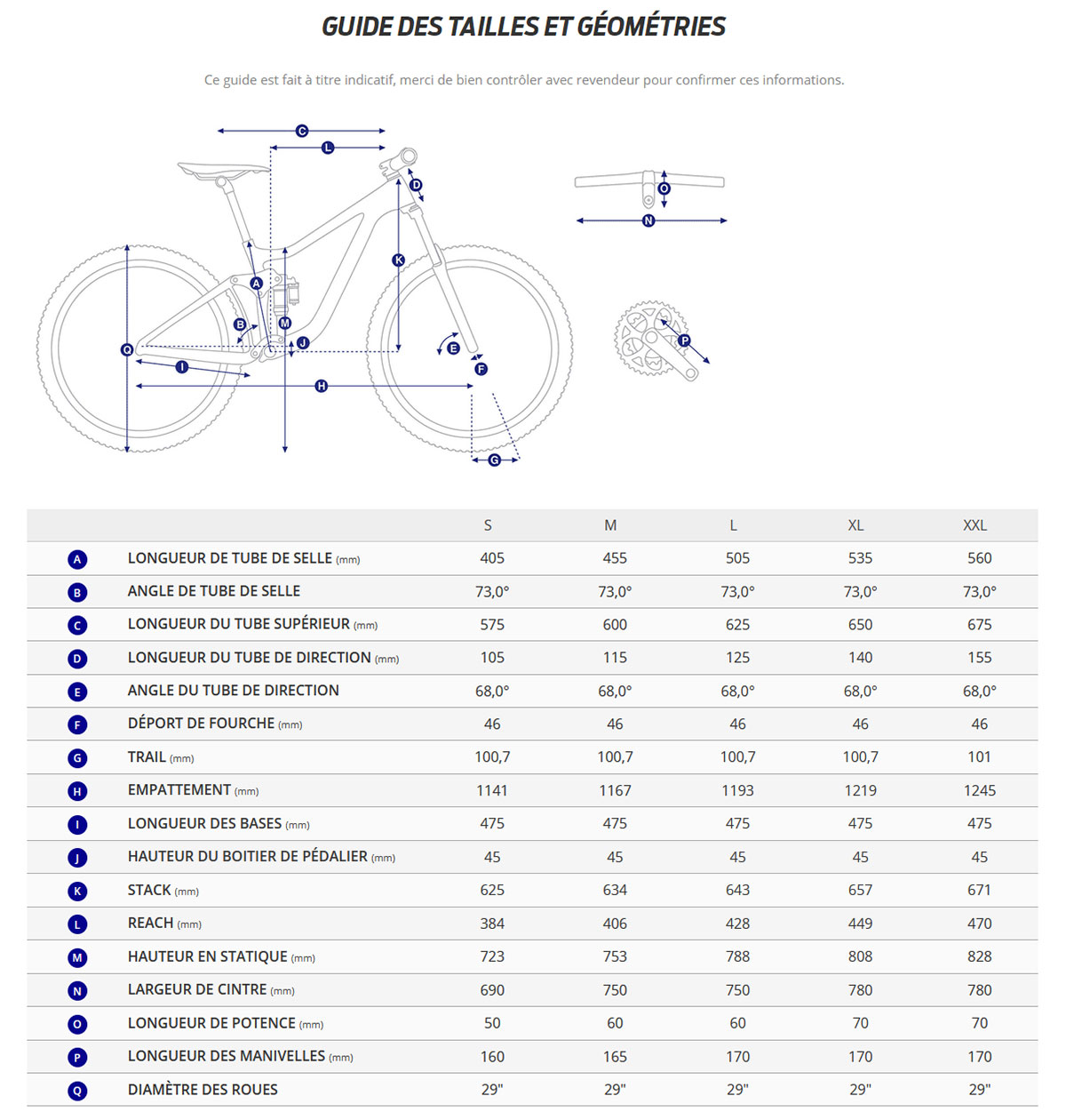 Guide de taille du velo Talon E+ 2